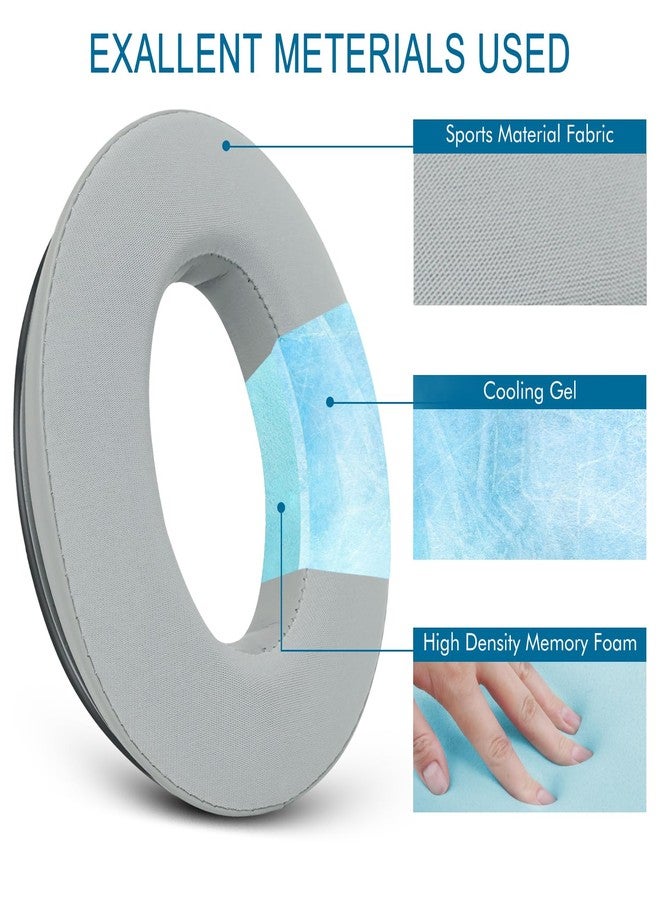 GEVO Cooling Gel Ear Pads Cushions Replacement, Ear Pads for Bose QuietComfort 35 (QC35) and Quiet Comfort 35 II (QC35 II) Over-Ear Headphones & More, Memory Foam & Cooler for Longer (Silver) - Image 3